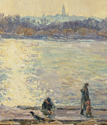 Fenster Rollo mit Motiv ‚Menschen auf dem Wasser‘