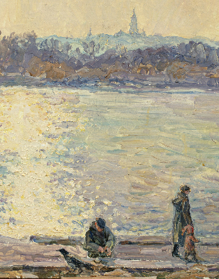 Fenster Rollo mit Motiv ‚Menschen auf dem Wasser‘