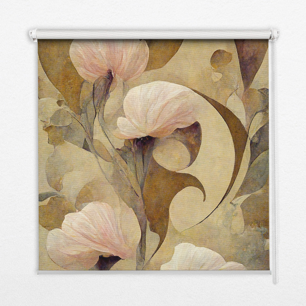 Fenster Rollo in Rosa mit Blumenmuster