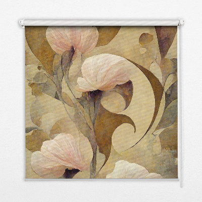 Fenster Rollo in Rosa mit Blumenmuster