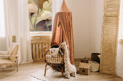 Fenster Rollo in Rosa mit Blumenmuster