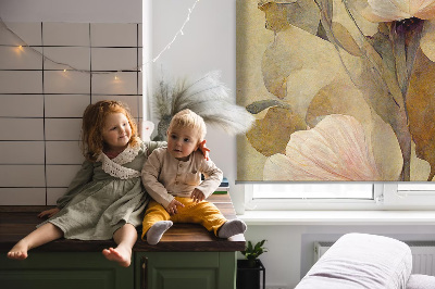 Fenster Rollo in Rosa mit Blumenmuster