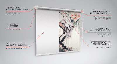 Fenster Rollo mit Motiv Reiher in Blumen