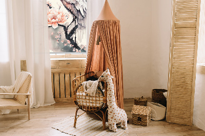 Fenster Rollo mit Motiv Reiher in Blumen