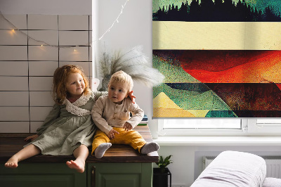 Fenster Rollo mit abstraktem Bergmotiv