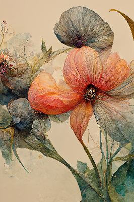 Rollo lichtundurchlässig mit Blumenmotiv