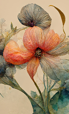 Rollo lichtundurchlässig mit Blumenmotiv