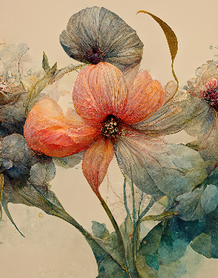 Rollo lichtundurchlässig mit Blumenmotiv