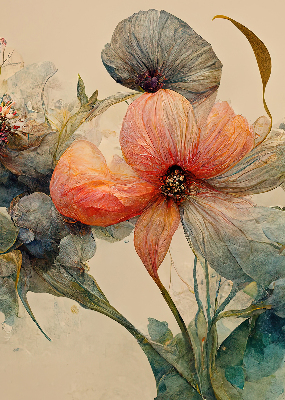 Rollo lichtundurchlässig mit Blumenmotiv