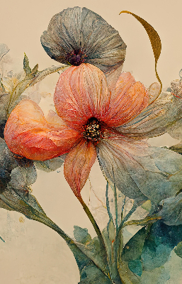 Rollo lichtundurchlässig mit Blumenmotiv