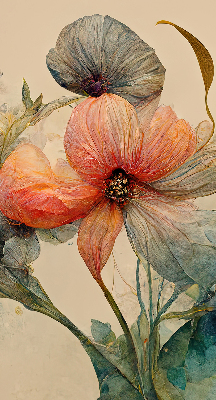 Rollo lichtundurchlässig mit Blumenmotiv