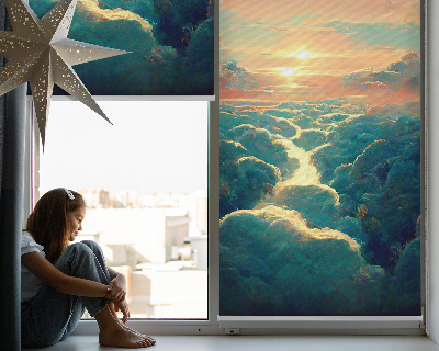 Fenster Rollo mit Motiv Sonnenuntergang