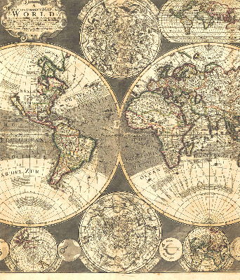 Fenster Rollo mit Motiv einer Weltkarte