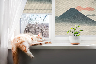 Rollo lichtundurchlässig mit Motiv bemalter Berge