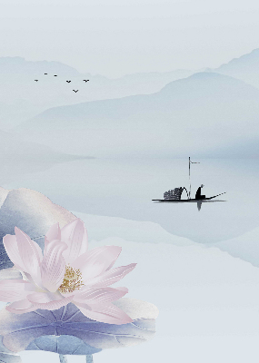 Verdunkelungsrollo mit Motiv eines Fischers auf einem Boot