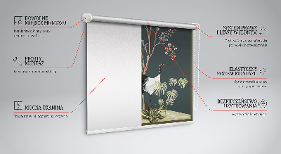 Fenster Rollo mit Motiv von Vögeln an einem Rosenstrauch