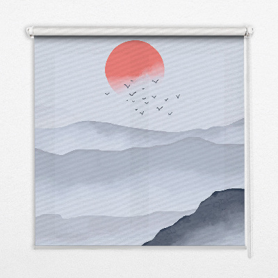 Rollo lichtundurchlässig mit Motiv „Berge im Nebel”