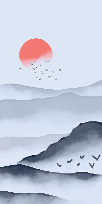 Rollo lichtundurchlässig mit Motiv „Berge im Nebel”