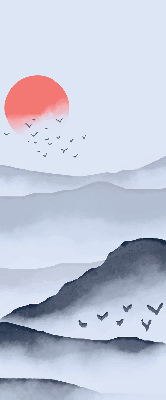 Rollo lichtundurchlässig mit Motiv „Berge im Nebel”