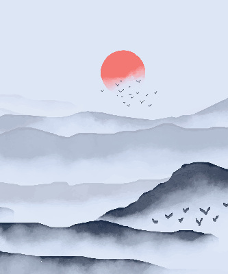 Rollo lichtundurchlässig mit Motiv „Berge im Nebel”