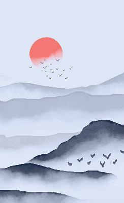 Rollo lichtundurchlässig mit Motiv „Berge im Nebel”