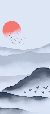 Rollo lichtundurchlässig mit Motiv „Berge im Nebel”
