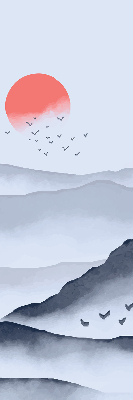 Rollo lichtundurchlässig mit Motiv „Berge im Nebel”