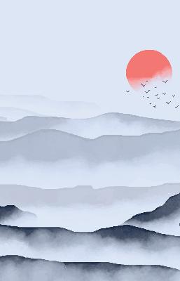 Rollo lichtundurchlässig mit Motiv „Berge im Nebel”