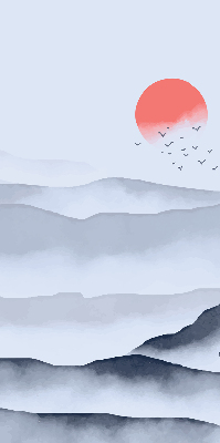 Rollo lichtundurchlässig mit Motiv „Berge im Nebel”