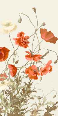 Verdunkelungsrollo mit Mohnblumenmuster