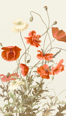 Verdunkelungsrollo mit Mohnblumenmuster