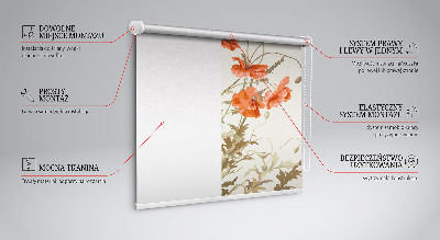 Verdunkelungsrollo mit Mohnblumenmuster