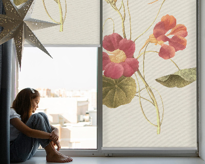 Fenster Rollo mit Blumenmuster