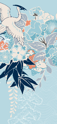 Fenster Rollo mit Reihern und Blumenmuster