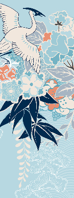 Fenster Rollo mit Reihern und Blumenmuster