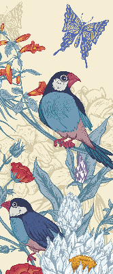 Rollo lichtundurchlässig mit Motiv Vögel zwischen Blumen