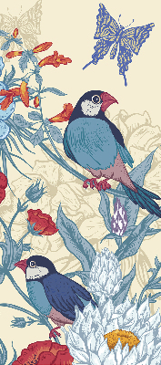 Rollo lichtundurchlässig mit Motiv Vögel zwischen Blumen