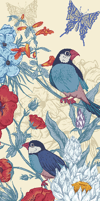 Rollo lichtundurchlässig mit Motiv Vögel zwischen Blumen