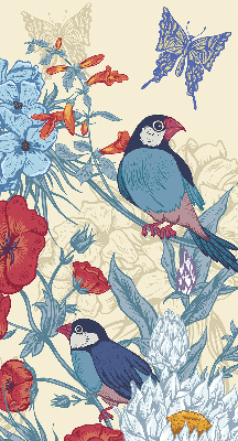 Rollo lichtundurchlässig mit Motiv Vögel zwischen Blumen