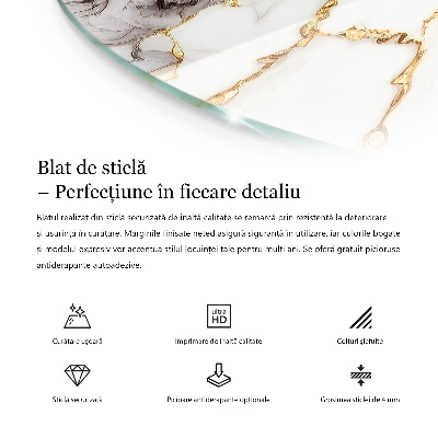 Runde tischplatte Solides Schwarz, elegant