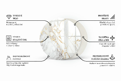 Runde tischplatte Marmoradern im Design