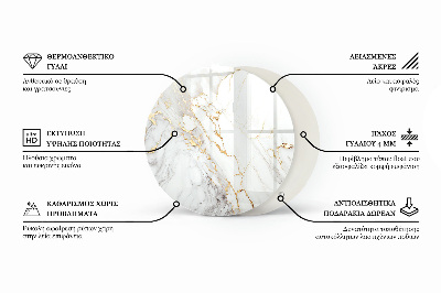 Runde tischplatte Marmoradern im Design