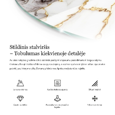Runde tischplatte Steintexturmotiv