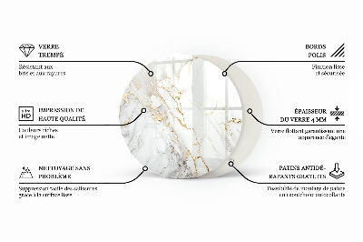 Runde tischplatte Marmorähnliches Muster