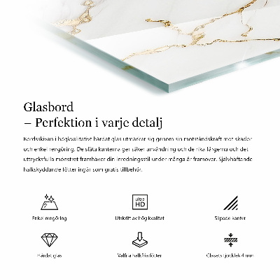 Rechteckige tischplatte Grafische Marmorkomposition