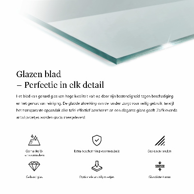 Rechteckige tischplatte transparent