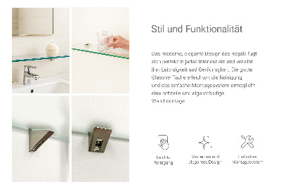 Badezimmer Glasregal mit halbdurchsichtigem Glas