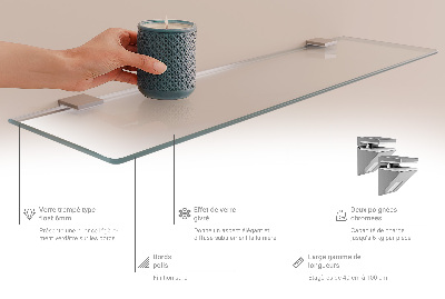 Badezimmer Glasregal mit halbdurchsichtigem Glas