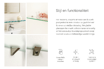 Badezimmer Glasregal mit halbdurchsichtigem Glas