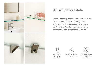 Badezimmer Glasregal mit halbdurchsichtigem Glas